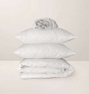 Komplet Damast Posteljine, Bela