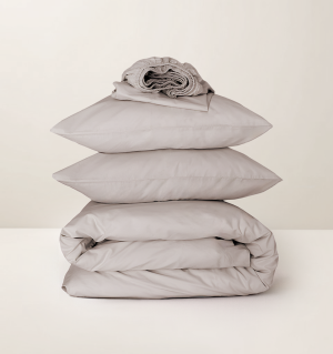 Komplet Posteljine Pamuk Svetlo Bez