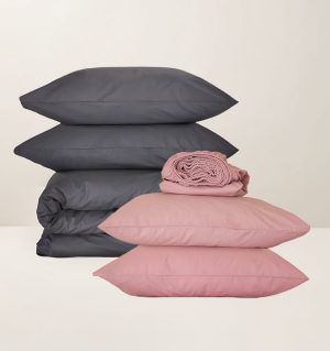 Mix & Match Komplet Posteljine, Pamuk Classic, Antracit + Boja Sleza