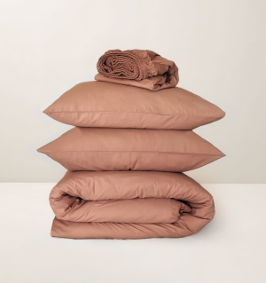 Komplet Posteljine, Pamuk Saten, Karamel